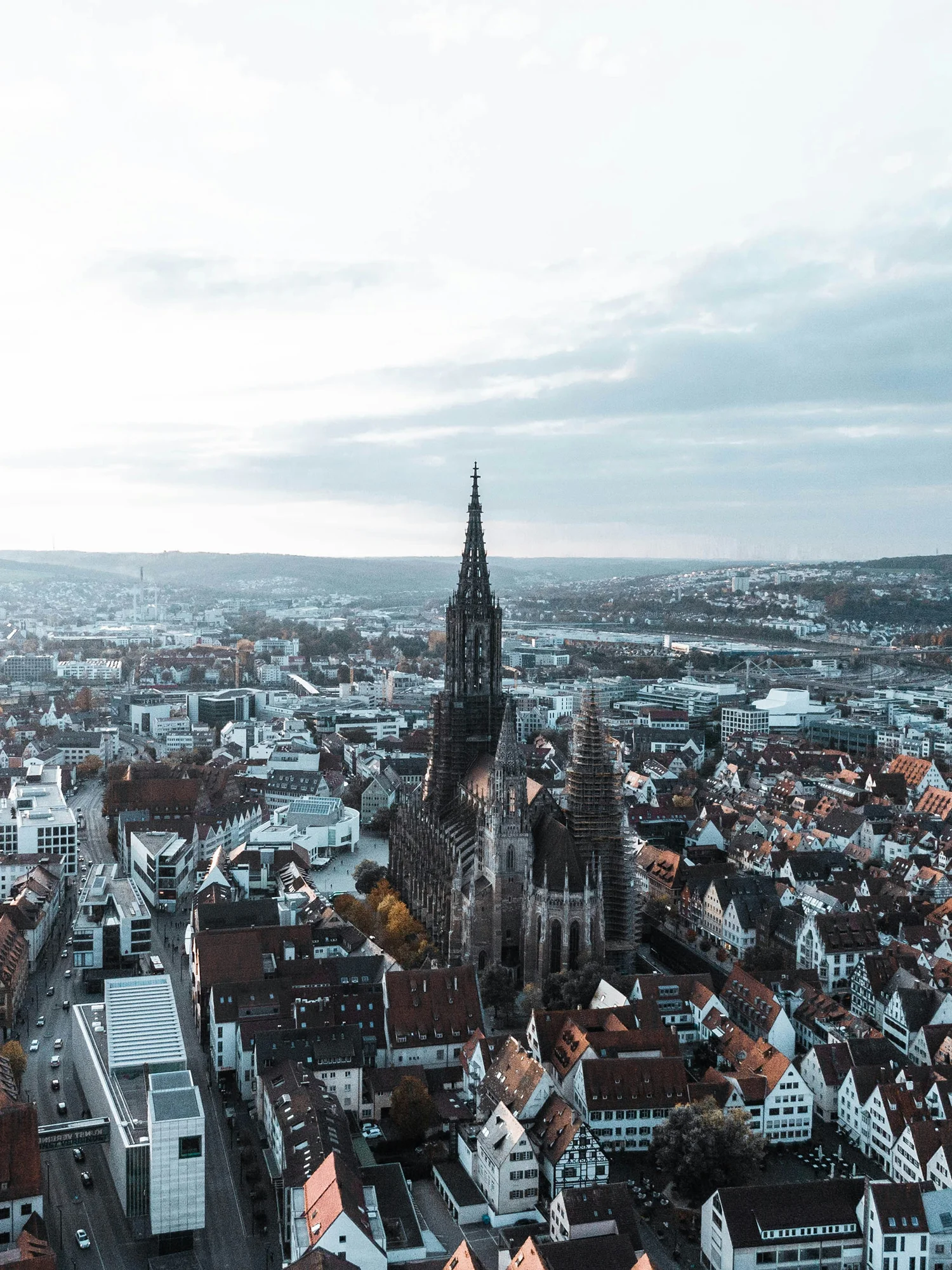 Ulm city skyline featuring Ulm Minster near Yusuf Onder Architect studio